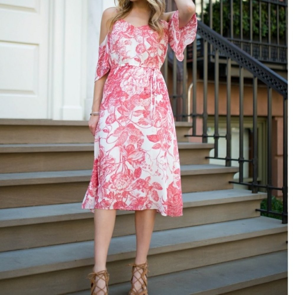 NWT LOFT Botanic Cold Shoulder Dress